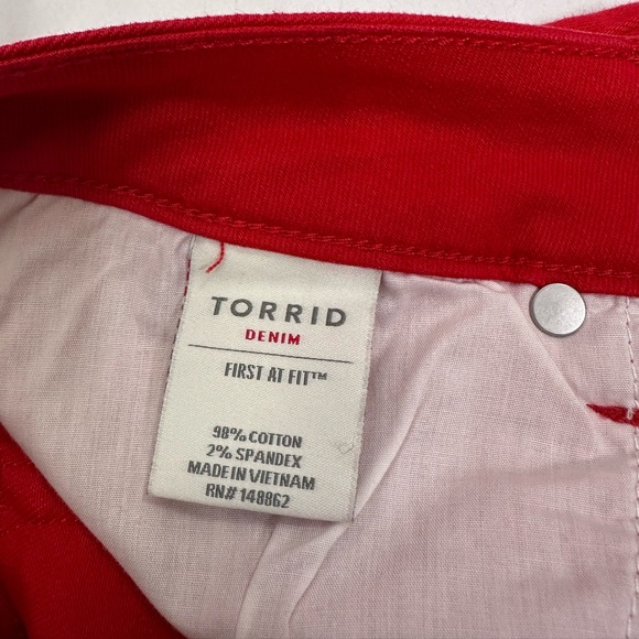NWT Torrid Red Denim Pencil Skirt Size 18 - Picture 9 of 11